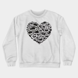 Cute heart made from cats Crewneck Sweatshirt